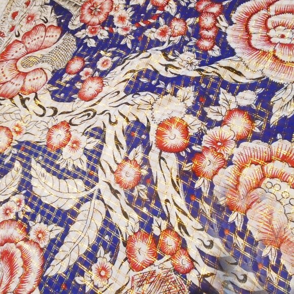 Fringed Shawl with Lots of Metallic Gold NWOT - Hippie Boho Bohemian Scarf - Picture 8 of 10